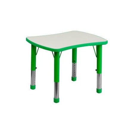 Gec Flash Furniture Rectangle Plastic Height Adjustable Activity Table - Green with Gray Top YU-YCY-098-RECT-TBL-GREEN-GG